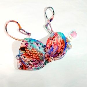 Raisins Junior Women's Graphic Swim Bikini Top M NWT